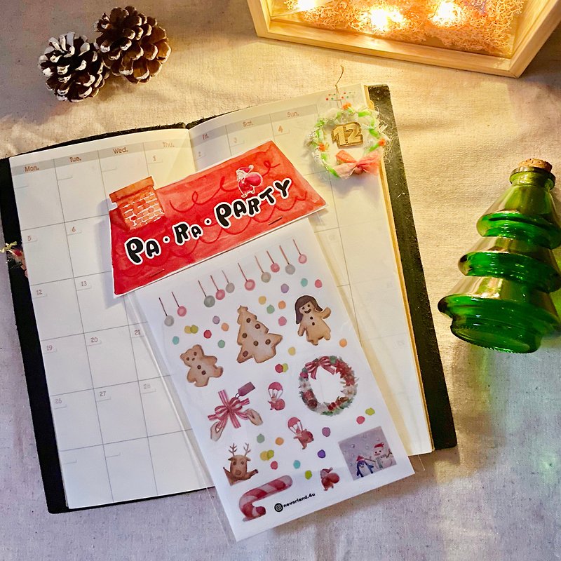 Journal sticker for Christmas - PA-RA Party - สติกเกอร์ - กระดาษ สีแดง