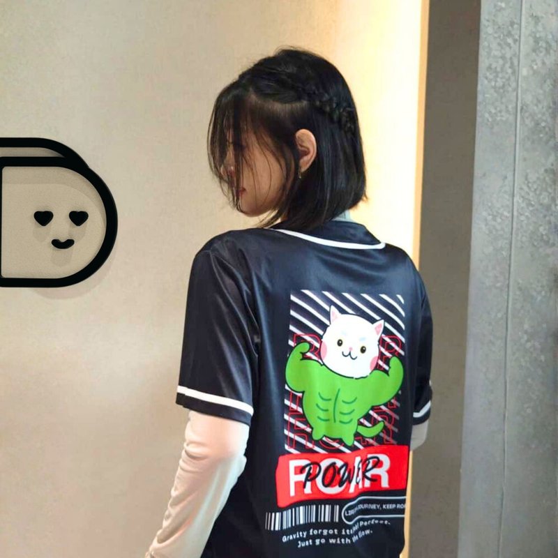 【客製寵物棒球衫】幽默太空風格 / 帶著毛孩周圍走 / 速乾舒適 - 客製化寵物商品 - 其他材質 黑色