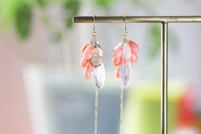 ピアス&イヤリング terza【type:008】 - ピアス・イヤリング - 半貴石 ピンク