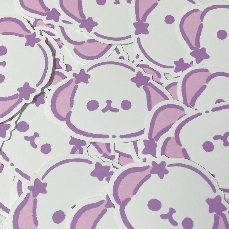 Pink Monster/Pink Purple Star Circle Sticker - สติกเกอร์ - กระดาษ 
