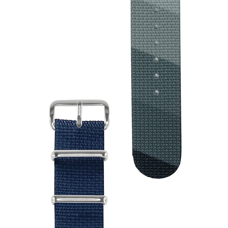 HYPERGRAND military strap - 20mm - MIDNIGHT NAVY Blu-ray light and shadow - Women's Watches - Other Materials Blue