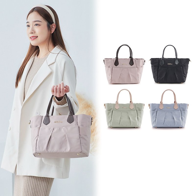 [Fashionable Plain Color] Intellectual Paris - Elegant aesthetic portable puff bag - four colors in total - Handbags & Totes - Nylon Multicolor