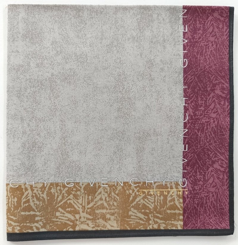 Givenchy Vintage Handkerchief Pocket Square Gray 19 x 18.5 inches - 手帕 - 棉．麻 灰色