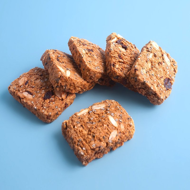[Choice for Concerning Blood Sugar] Sugar Alcohol Handmade Nuts and Dried Fruit Oatmeal Cookies - Black Sesame Flavor - Handmade Cookies - Other Materials 