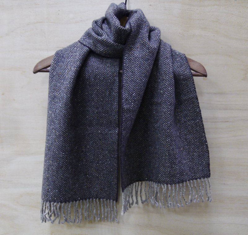 FOAK ancient earth brown chevron blend scarf - Scarves - Wool Brown