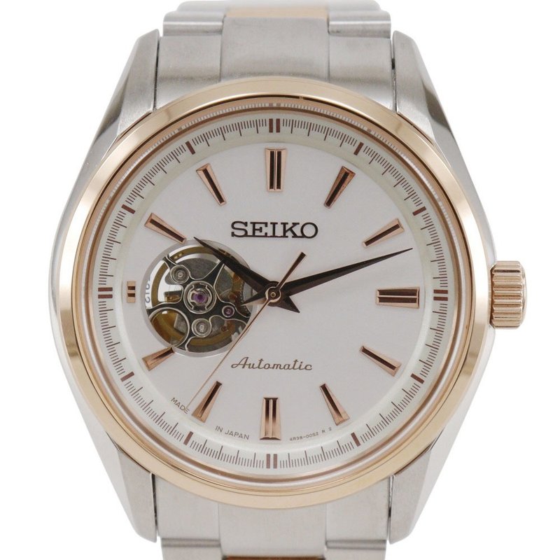 【日本直送】セイコー SEIKO プレサージュ 腕時計 メカニカル 4R38-00SO SS シルバー 自動巻き アナログ表示 シルバー文字盤 メンズ【中古】 - 女錶 - 不鏽鋼 銀色