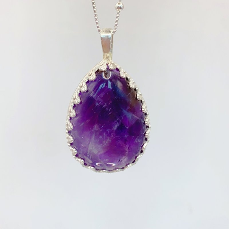 Wisdom-Amethyst AMETHYST-Lace Metalworking Series - สร้อยคอ - เงิน สีม่วง