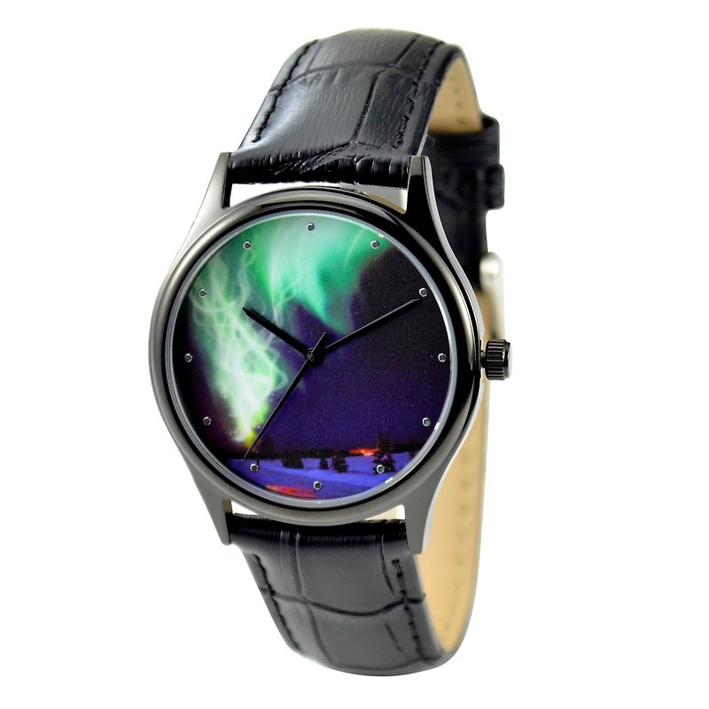 Aurora Watch Black Case - Unisex - Free shipping worldwide - นาฬิกาผู้หญิง - โลหะ หลากหลายสี