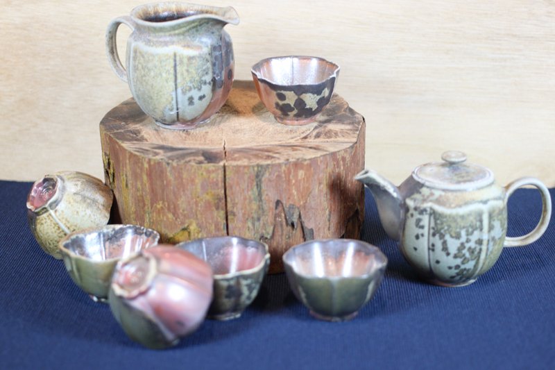 【台灣製造】柴燒 自然落灰 幸運茶具組 名家葉敏祥作品 - 茶壺/茶杯/茶具 - 瓷 