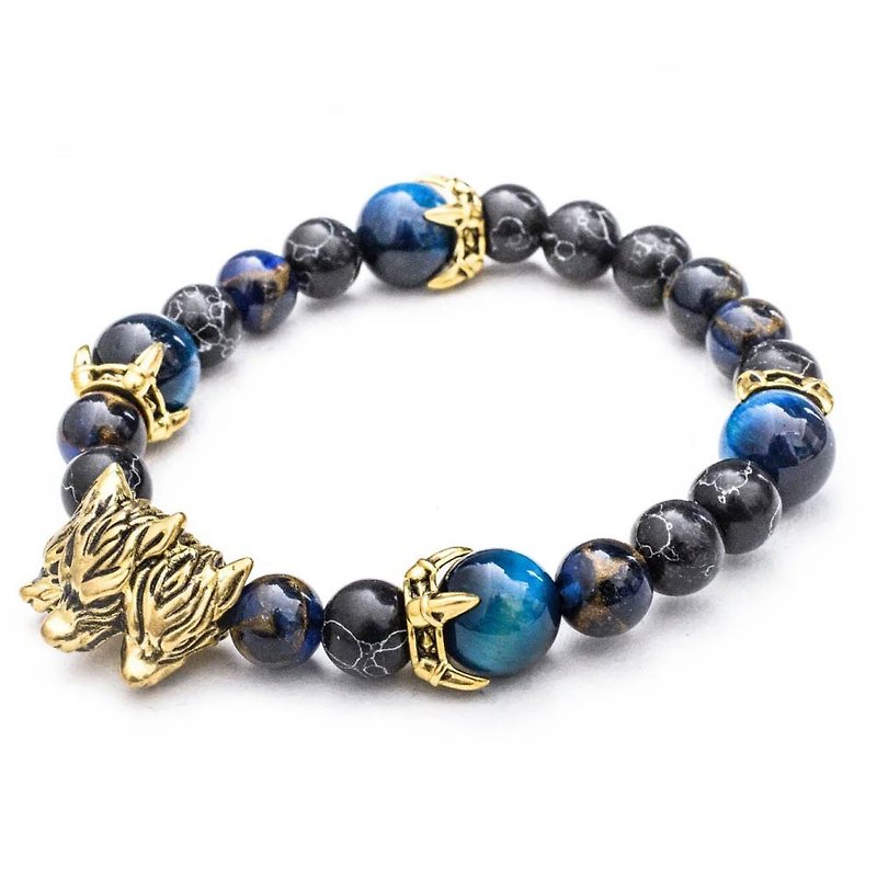 【冥犬。青焰】(權杖藍) 手工串珠設計水晶地獄犬手鍊手環飾品