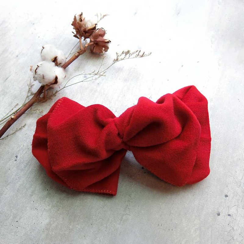 (thick) French red giant butterfly hair band - the whole detachable - Headbands - Other Materials Red