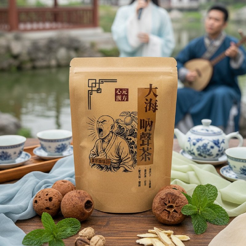 【大海吶聲茶】爽聲潤喉 羅漢果 膨大海 維持口氣清新 果香清甜 - 茶葉/茶包/水果茶 - 其他材質 咖啡色