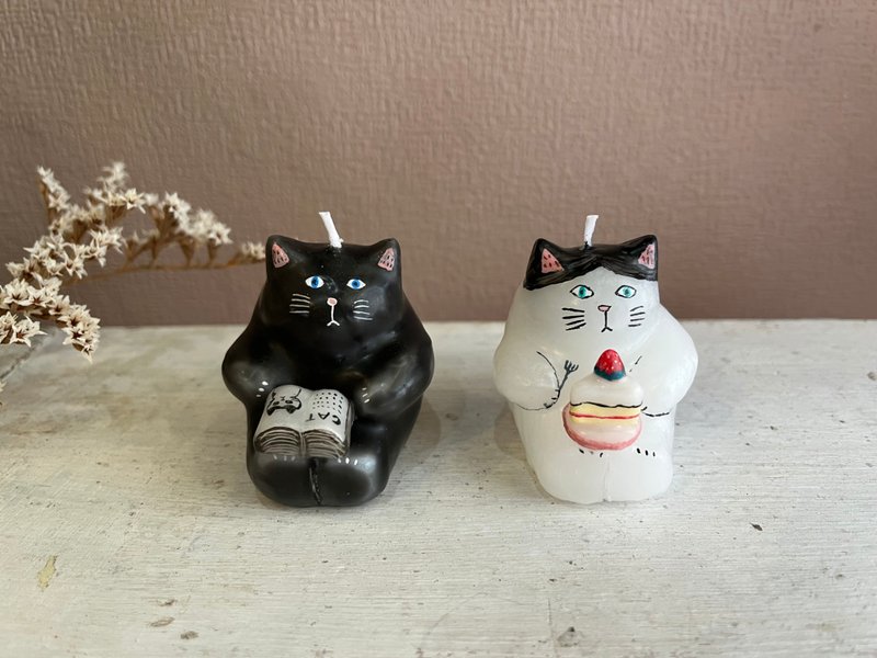 お座り猫 - 香氛蠟燭/燭台 - 蠟 白色