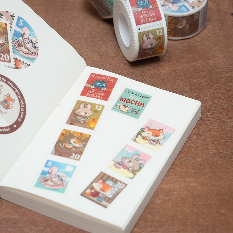 Washi Masking Tape / Mocha Break Stamp Washi Tape - Washi Tape - Paper 