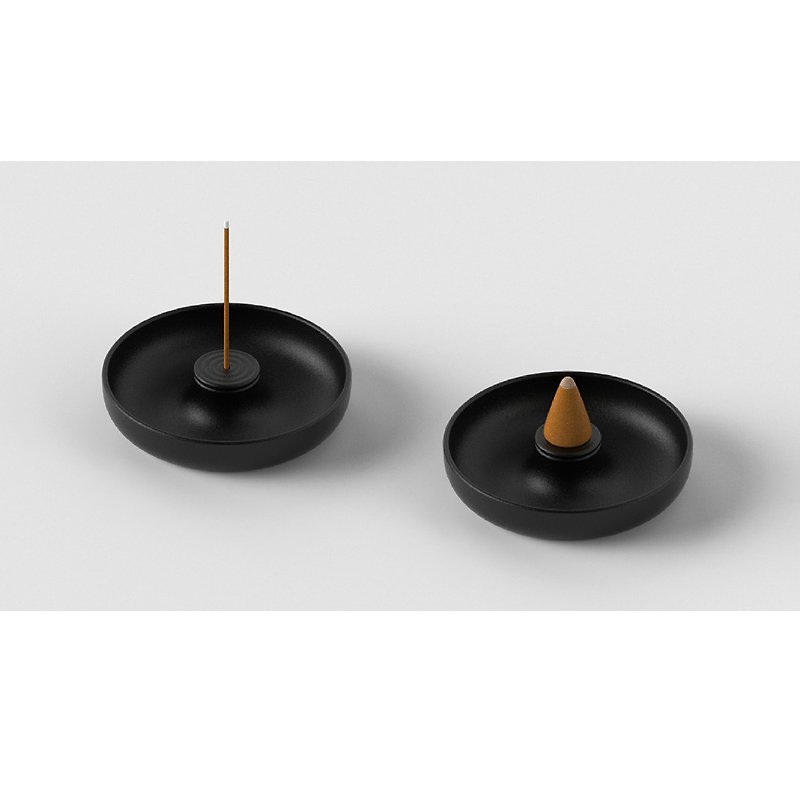 Saucer Incense Holder - Candles & Candle Holders - Other Metals Black