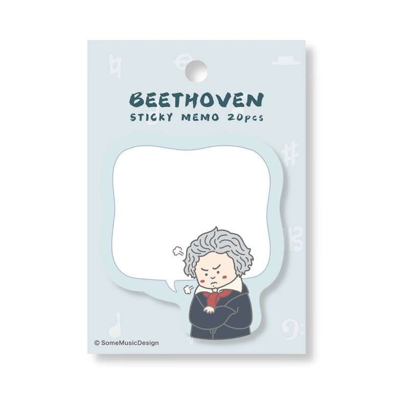【Beethoven】ポストイット ノート 20枚 - 付箋・ポストイット - 紙 ホワイト
