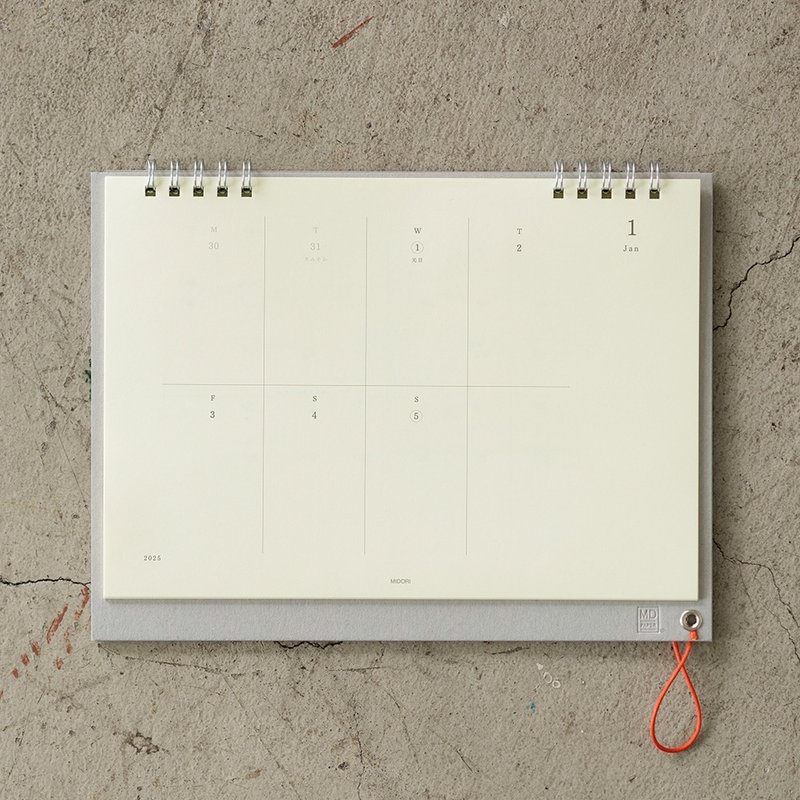 MIDORI 2025 MD Desktop Weekly Calendar - ปฏิทิน - กระดาษ หลากหลายสี