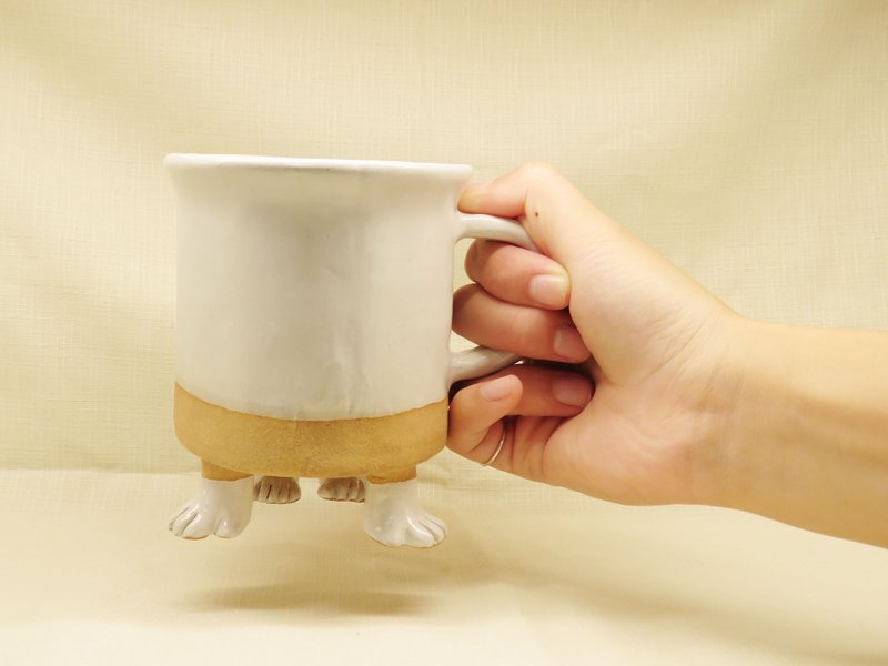 Hand and Foot Mug - แก้ว - ดินเผา สีกากี