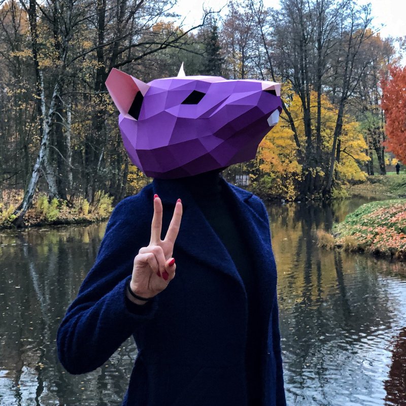 Rat Mask Papercraft, Mouse, Pdf, Gurko, Pepakura, Template, 3D Origami - 手工藝教學/工具書 - 其他材質 