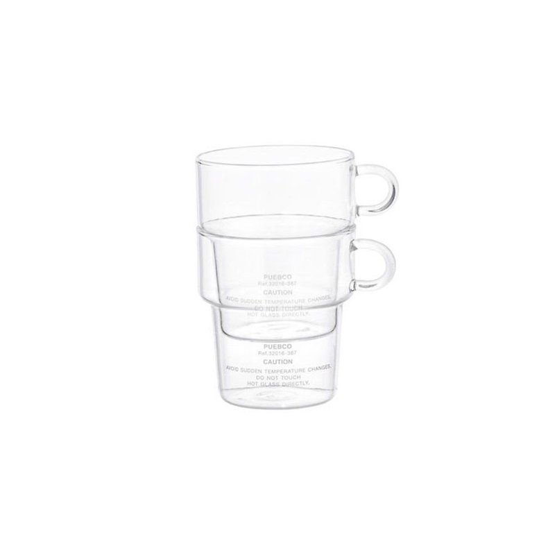 BOROSILICATE GLASS MUG Deep Stacking Glass Stacking Mug 340ml - แก้วมัค/แก้วกาแฟ - แก้ว สีเงิน