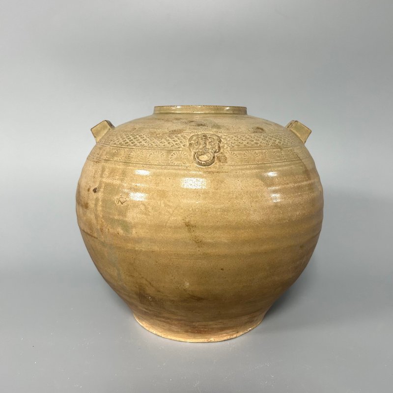 晉越窯雙繫罐 - 擺飾/家飾品 - 陶 卡其色