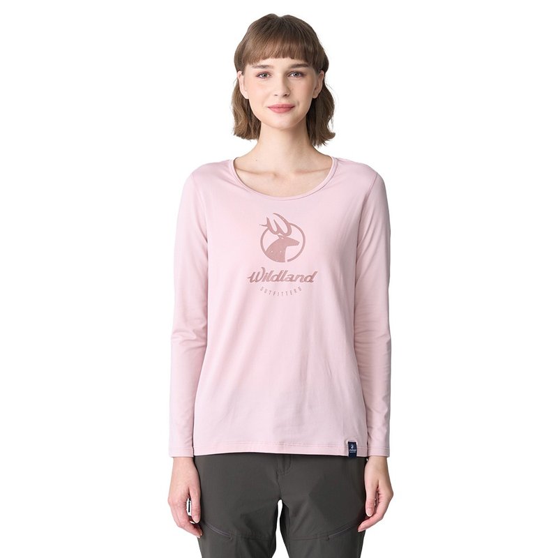 【Wildland 荒野】輕能量纖維圓領保暖衣 女 0B12663-138 摩曼粉 - 女上衣/長袖上衣 - 聚酯纖維 粉紅色