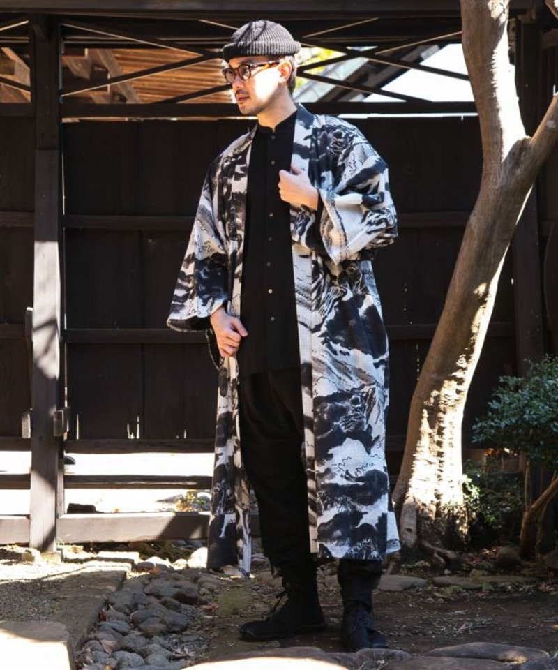 【熱門預購】抗UV 潮聲水影波紋長款羽織 罩衫(4色)7IA-4223 - 男夾克/外套 - 其他材質 