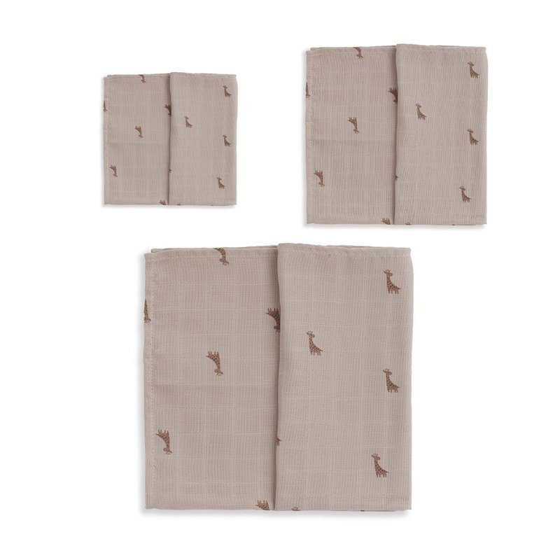 Gloop Organic Cotton Gauze Trio Set / Baby Giraffe - ผ้ากันเปื้อน - ผ้าฝ้าย/ผ้าลินิน หลากหลายสี