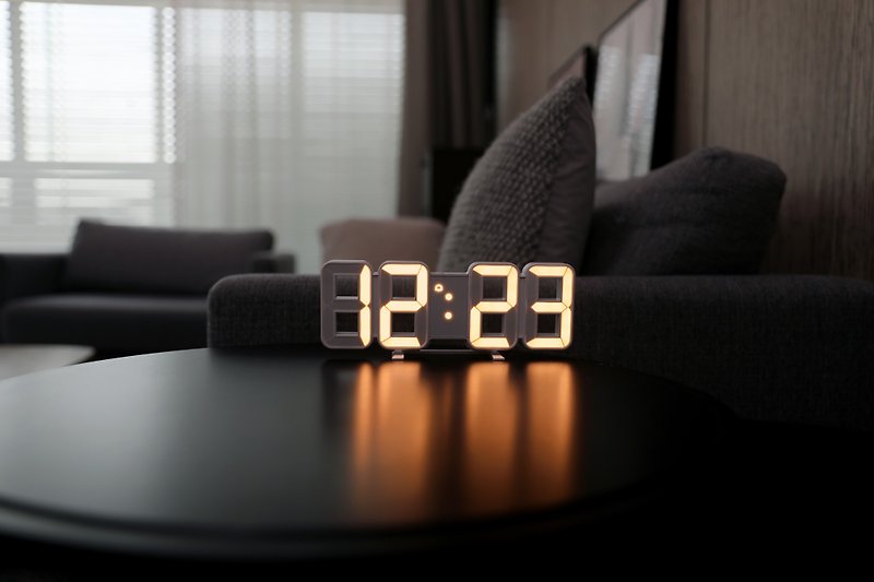MOA - Pure Mini Dual LED Clock - 22cm S - นาฬิกา - พลาสติก สีทอง