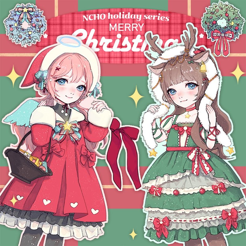 NCHO holiday series Christmas sticker - 貼紙 - 紙 紅色