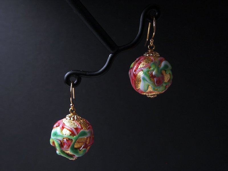 Murano Glass Beads Earring #GE0462 - ต่างหู - แก้ว หลากหลายสี