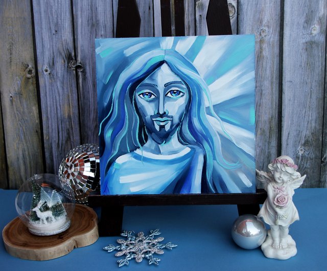 イエスの絵画カトリックオリジナルアートキリスト教の壁アート