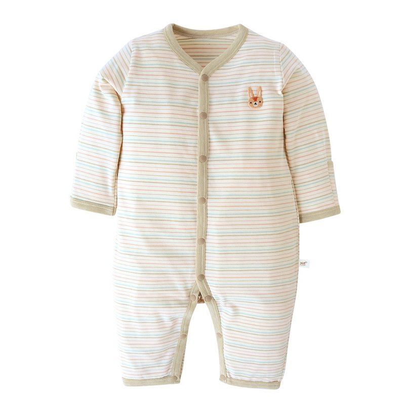 [SISSO organic cotton] Happy Bunny Moisture-absorbing and Warm Long-Sleeved Rabbit Outfit 6M 12M - Onesies - Cotton & Hemp White