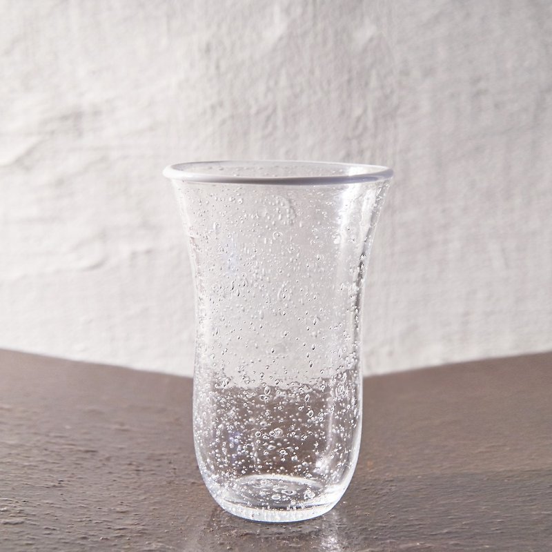 [3, co] handmade bubble glass (large) - white edge - Pottery & Ceramics - Glass Transparent