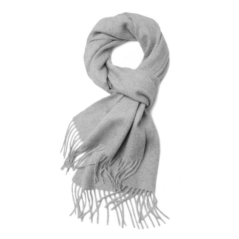 Faraway Shepherd/Narrow version thick pound Cashmere water ripple cashmere scarf_light gray/filial piety souvenir - Knit Scarves & Wraps - Wool 