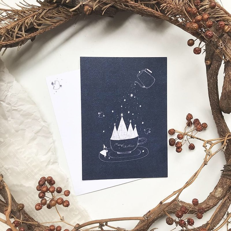 Christmas Series Postcard - Cup of Nobel Pine Tea - Cards & Postcards - Paper 