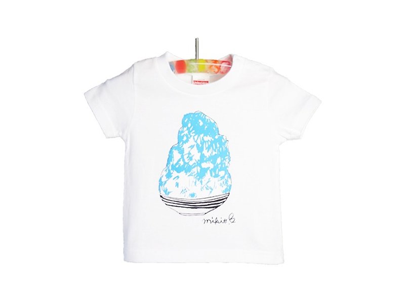 かき氷 刨冰 ベビー80 90 Ｔシャツ BlueHawaii - 中性衛衣/T 恤 - 棉．麻 白色