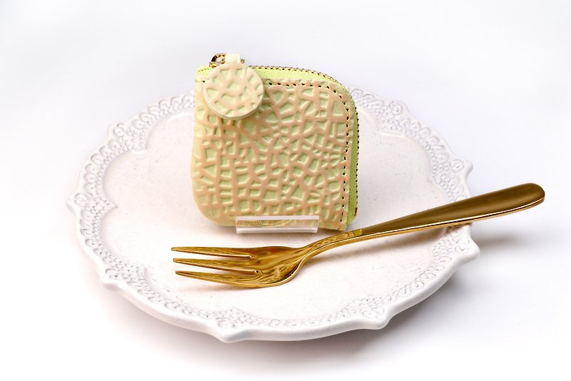 Miniature dessert coin purse Crown melon Cowhide green flesh muskmelon coin purse, accessory case