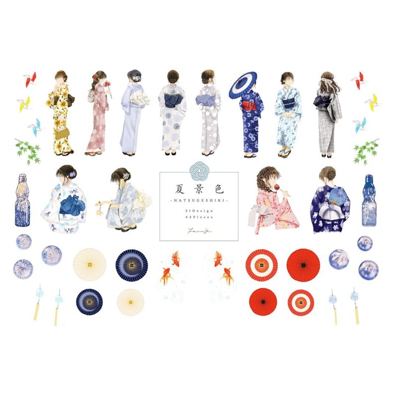 夏景色-NATSUGESHIKI-スクラップブッキング用イラスト集　コラージュ素材　デザインペーパー - 其他數位商品 - 其他材質 