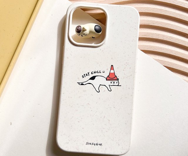 Stay Chill cat mobile phone case all inclusive soft case iPhone 15 series available for pre order