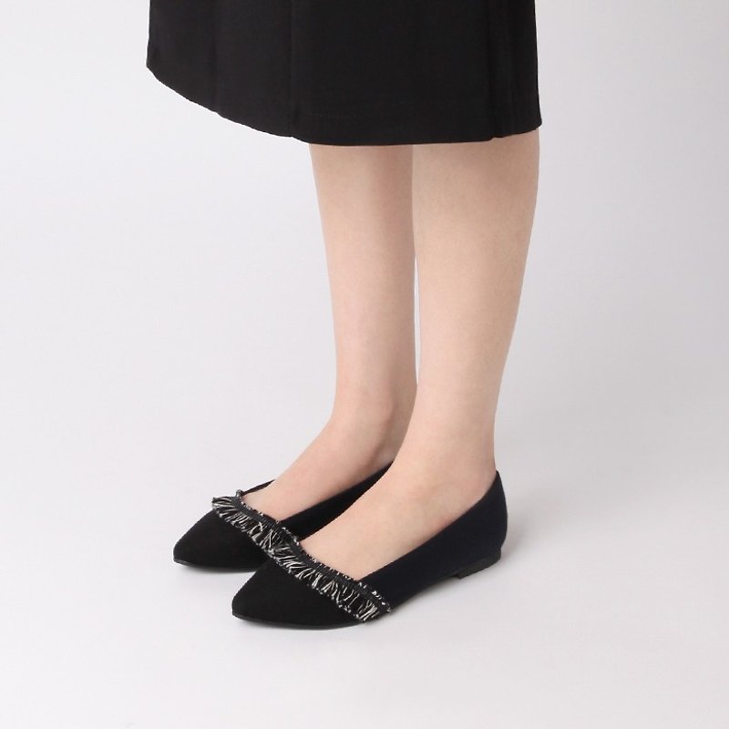 SPUR 混線流蘇尖頭鞋 JF7016 BLACK - 女休閒鞋/帆布鞋 - 其他材質 
