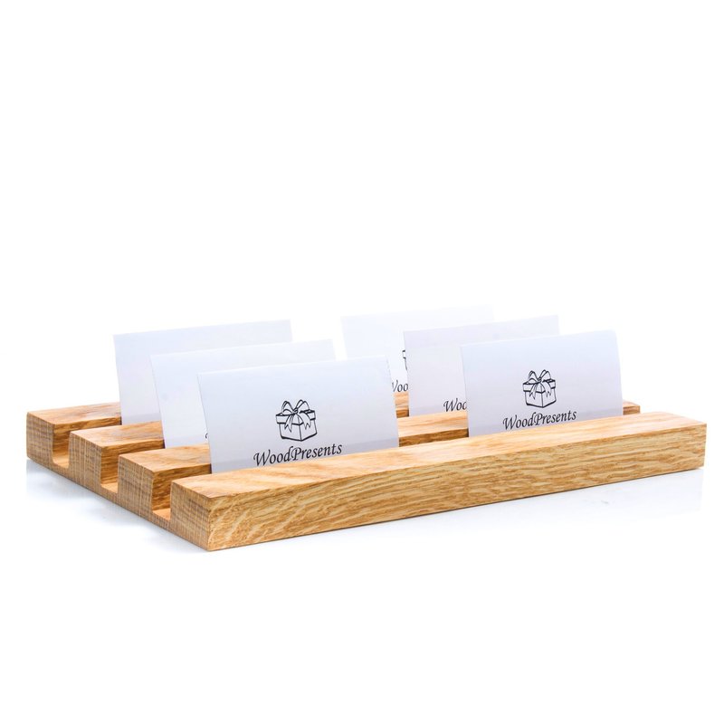 Wood multiple business card holder Desk organizer iPhone and iPad stand - Card Stands - Wood 