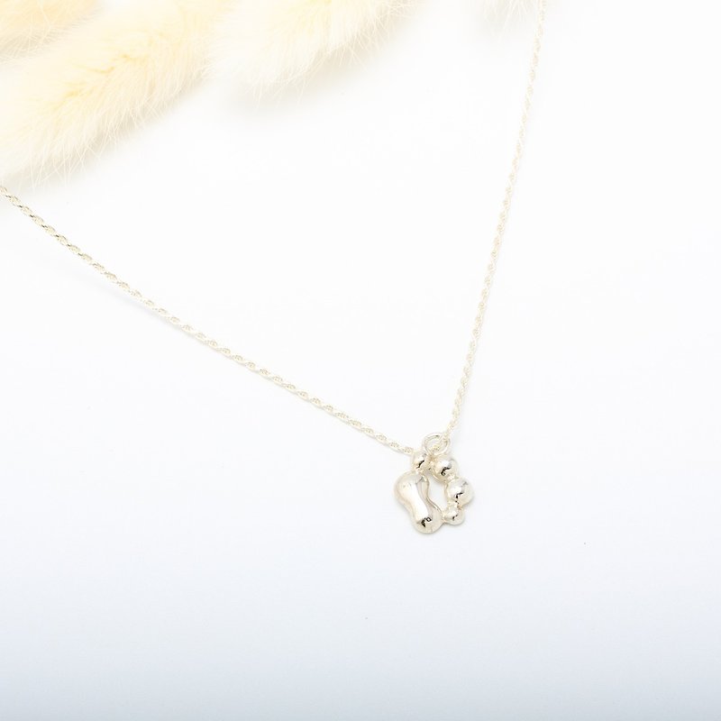 Cat Paw s925 sterling silver necklace Valentine's Day gift - Necklaces - Sterling Silver Silver
