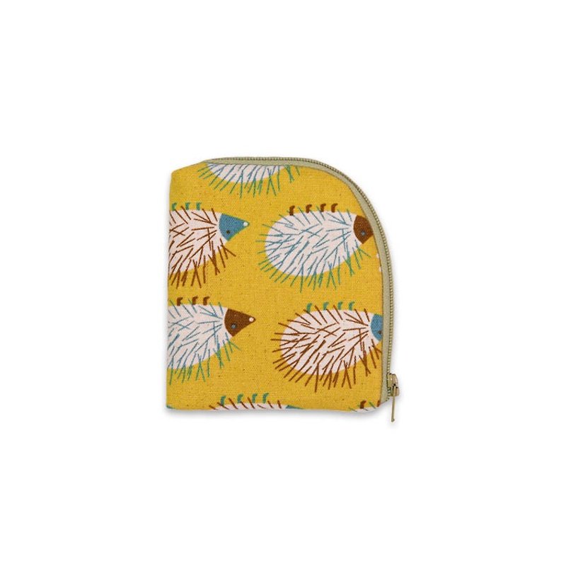 [Proud corner purse] - hedgehog special forces - กระเป๋าใส่เหรียญ - ผ้าฝ้าย/ผ้าลินิน สีเหลือง