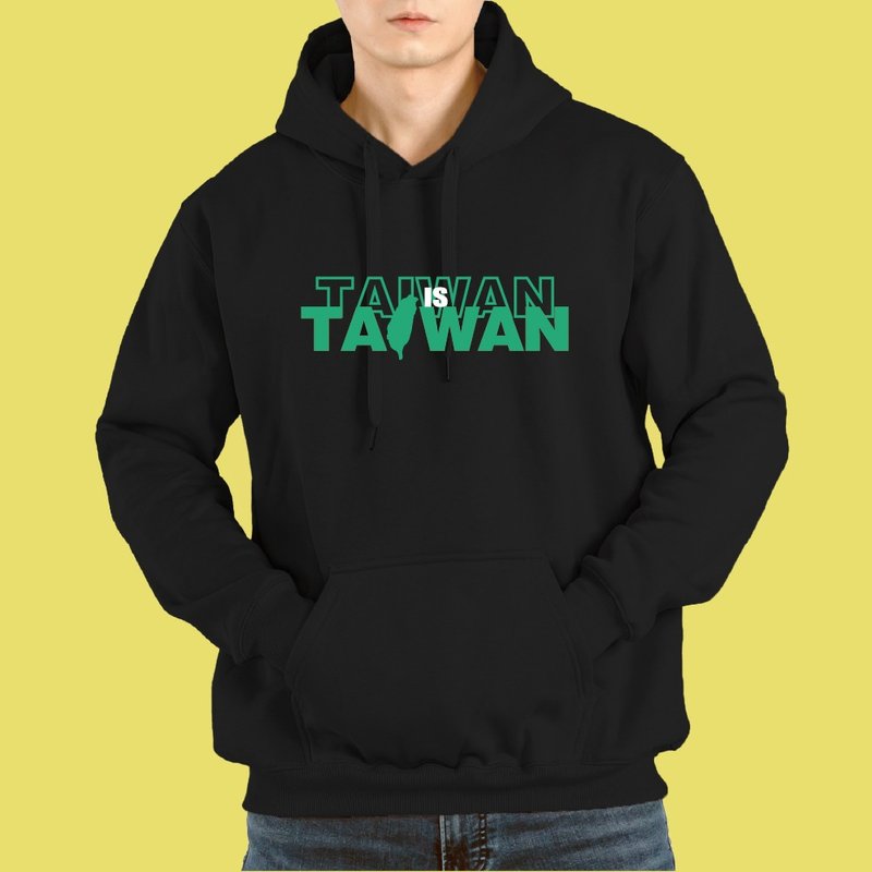 TAIWAN IS TAIWAN 台灣 帽T 衣服 長袖 黑色 白色 - 男 T 恤 - 棉．麻 多色