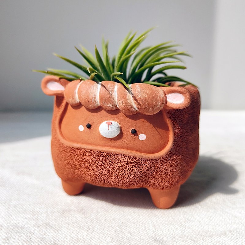2.75 inch, Mei the planter. Handmade pot with drainage hole. - 花瓶・植木鉢 - 陶器 