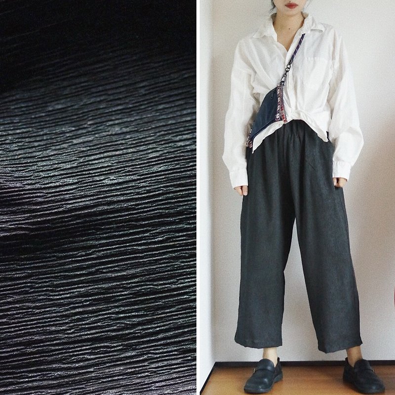 Original color silk fragrant yarn double-sided crepe mulberry silk autumn straight pants versatile straight pants - กางเกงขายาว - ผ้าไหม สีดำ