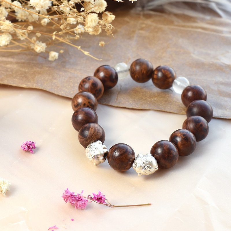 Xiao Nan Tuoma Wooden Lucky Bracelet - Bracelets - Wood Brown
