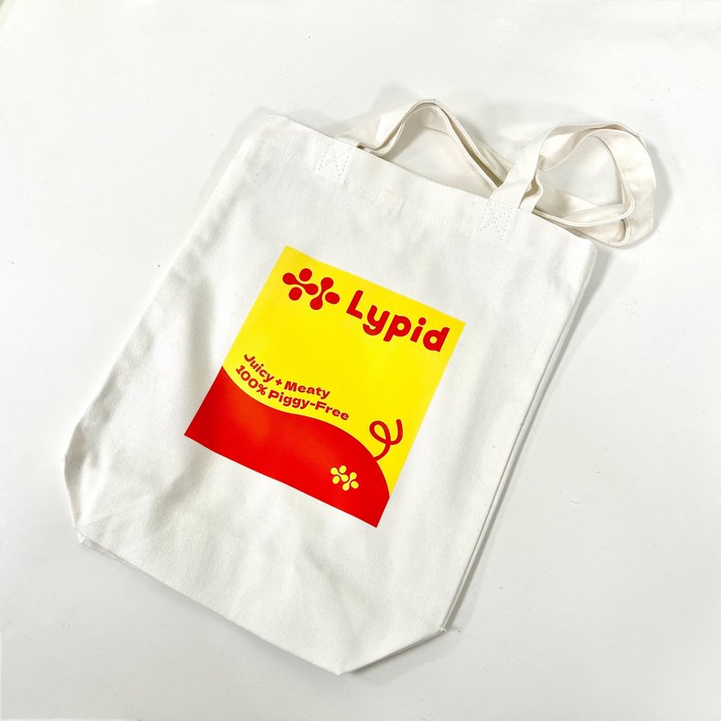 Lypid brand canvas bag - กระเป๋าถือ - ผ้าฝ้าย/ผ้าลินิน ขาว