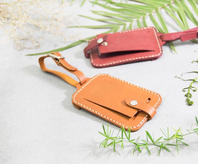 Personalized Custom Initial Luggage Tags Travel Accessories for Suitcase  Business Bag Vegetable Tanned Leather